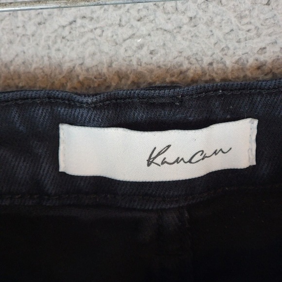 Kancan Womens 9/ 28 Haven Ultra High Rise Slim Straight Jeans Black Distressed - Picture 7 of 9